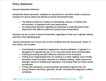 Sample Policy Document Template from www.betterteam.com