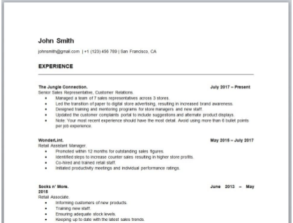 Chronological Resume Template Doc from www.betterteam.com