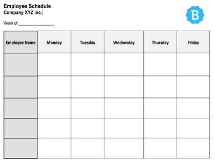 Template For Schedule from www.betterteam.com