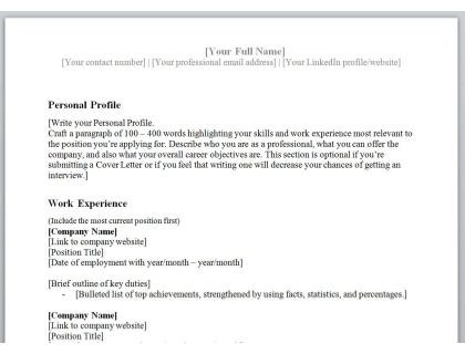 How To Write A Cv With Fast And Easy Templates