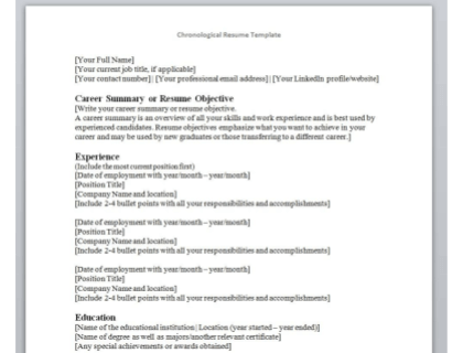 Best Chronological Resume Template from www.betterteam.com