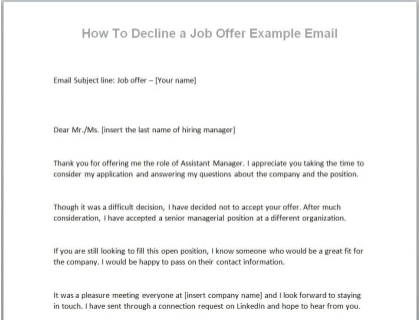 How To Decline A Job Offer Step By Step Guide