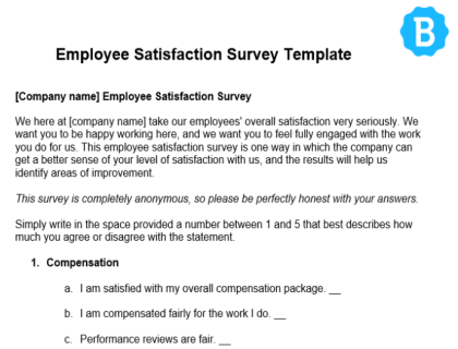 Employee Satisfaction Survey - Free Template