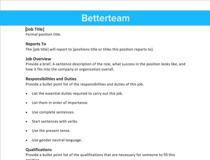 Template Job Description from www.betterteam.com