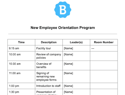 Orientation Package Template - New Employee Orientation Packet Template Mag...