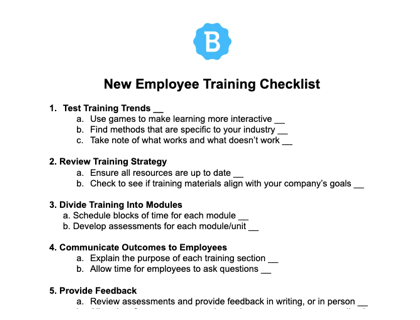 New Hire Training Process Flow Chart