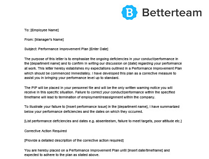 Sample Employee Performance Letter from www.betterteam.com