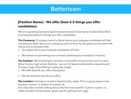 Job Advertisement Template Microsoft Word from www.betterteam.com
