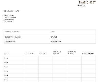 Time Sheet