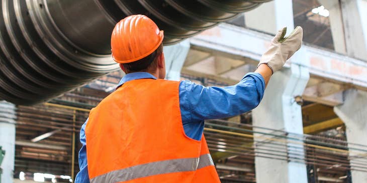 maintenance worker in machinery plant