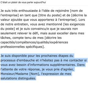 Rédigez un paragraphe de conclusion.