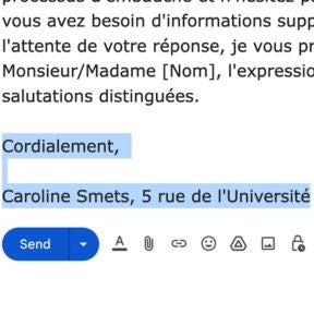 Terminez votre e-mail de manière professionnelle.
