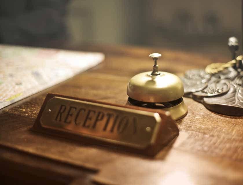The front desk of a receptionist.