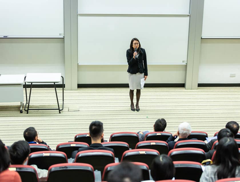 Chief Invigilator provides instructions to test-takers before the examination