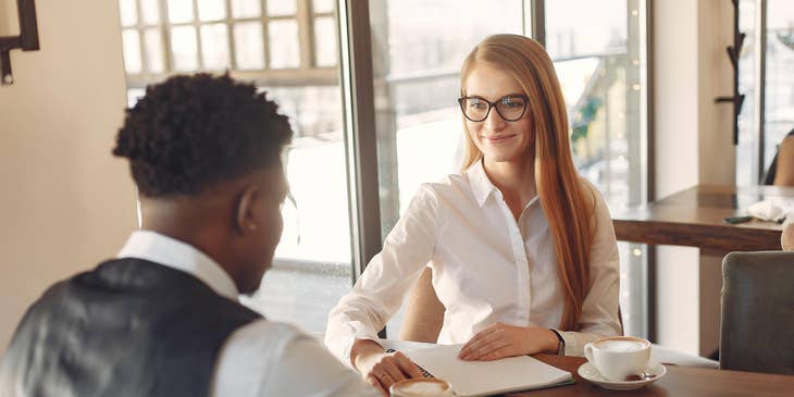 Corporate Recruiter conducting an interview