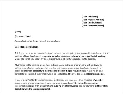 Cover Letter Download