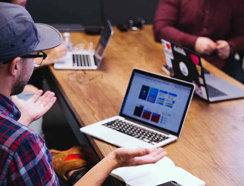 A group of Java developers meeting around a table
