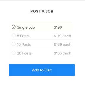 Choose a plan and pay for your job post.