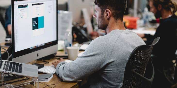 PHP developer designing a website