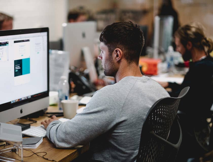 PHP developer designing a website