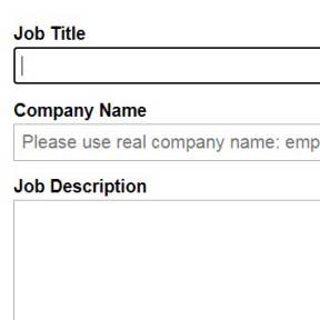 Enter your job details.