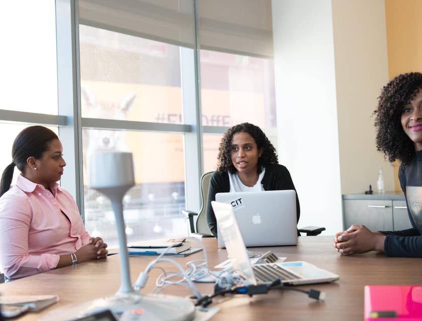 Public relations officer attending a PR campaign meeting