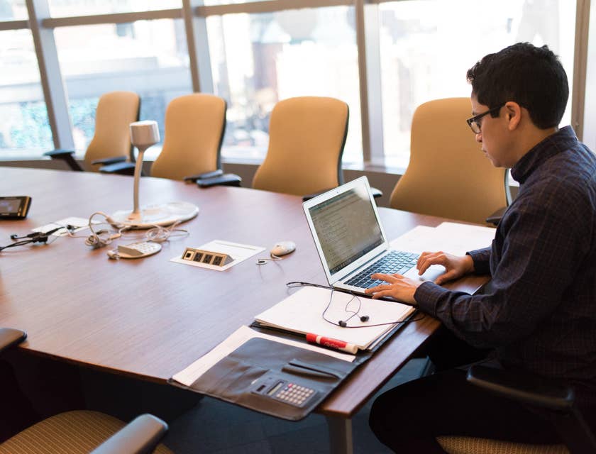 Technical Trainer preparing training lessons to improve the computer skills of company employees