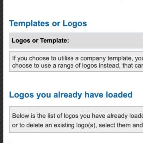 Add a logo or template.