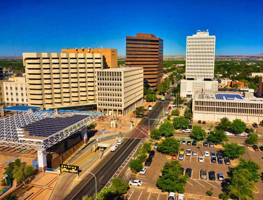 An aerial view of Albuquerque, New Mexico.
