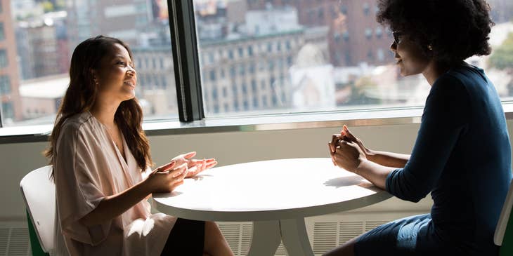 Apartment Manager talking to a potential tenant about the rental rate