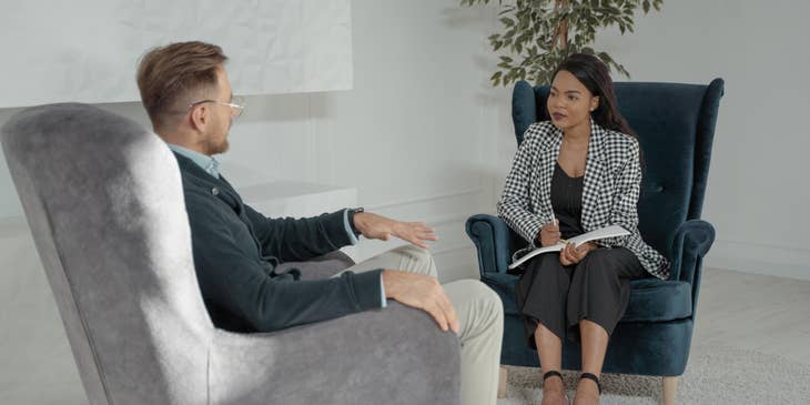 Art Director interviewing a potential candidate for a graphic designer role