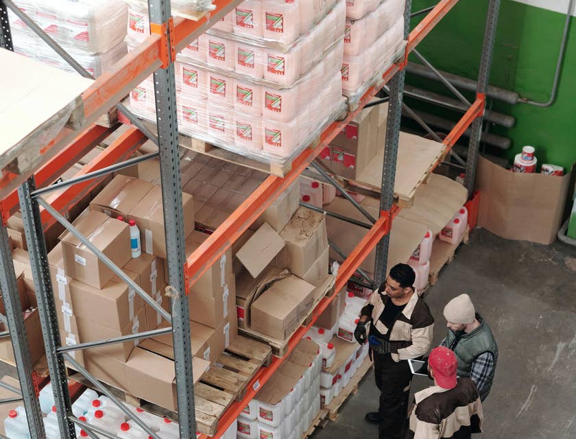 Assistant Buyer monitoring the inventory stocks with the warehouse workers