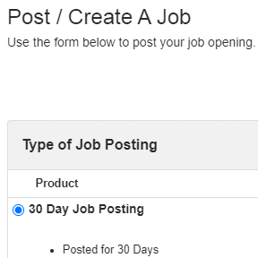 Create your job post.