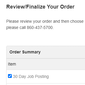 Review and finalize your order.
