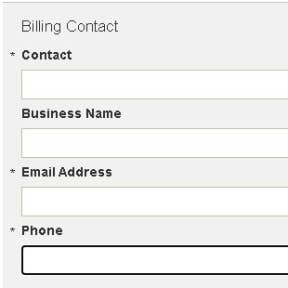 Provide billing information for your company.