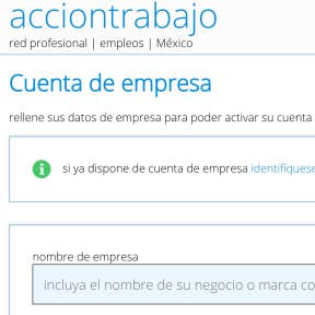 Crea una cuenta de empresa.