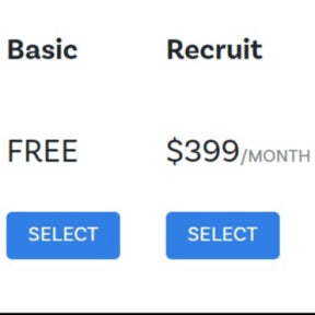 Select a job posting plan.