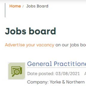 Click on "Advertise your vacancy on our jobs board."