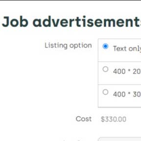 Fill in the job advertisement form.