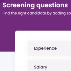 Add screening questions.