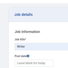 Add the job details.