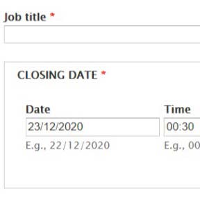 Add your employment vacancy details.