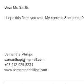 Address the hiring manager.