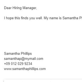 Address unknown hiring managers by their job title.
