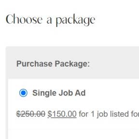Select a job posting plan.