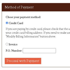 Choose your method of payment.