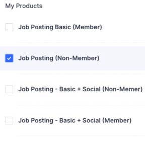 Select a pricing option and purchase your job posting package.
