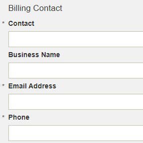 Enter your billing contact information.