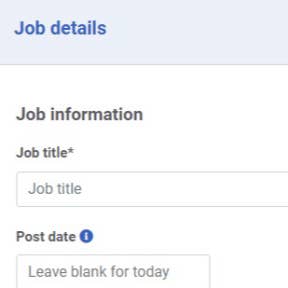Complete the online job details form.