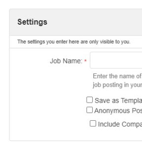 Fill in the online job posting form.